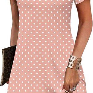 Women's Casual A-Line Dresses with Pockets Summer Floral Tshirt Dress Short Slee